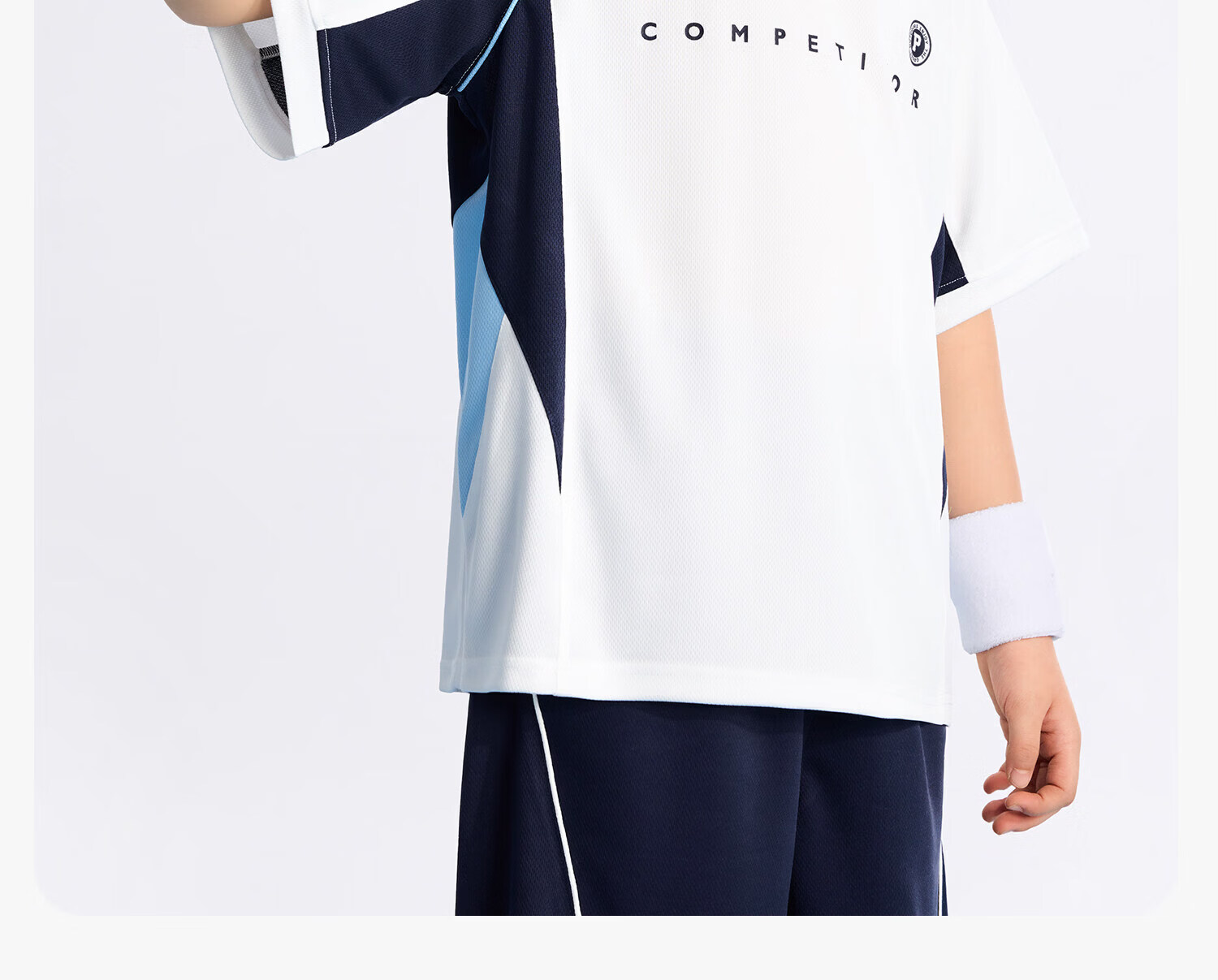 Zuo Xi Boys' Summer Sportswear Set A-Class 2026 Patchwork Mesh Quick-Dry Breathable White 150 31